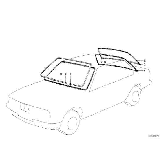 Osłona elastyczna uszczelki szyby przód BMW E30 - 51311884401