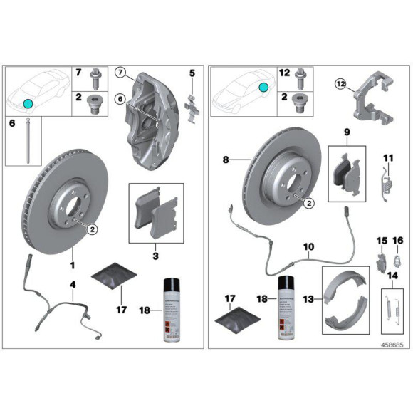 Klocki hamulcowe przód BMW E85 F86 X5 X6 M - 34117852969