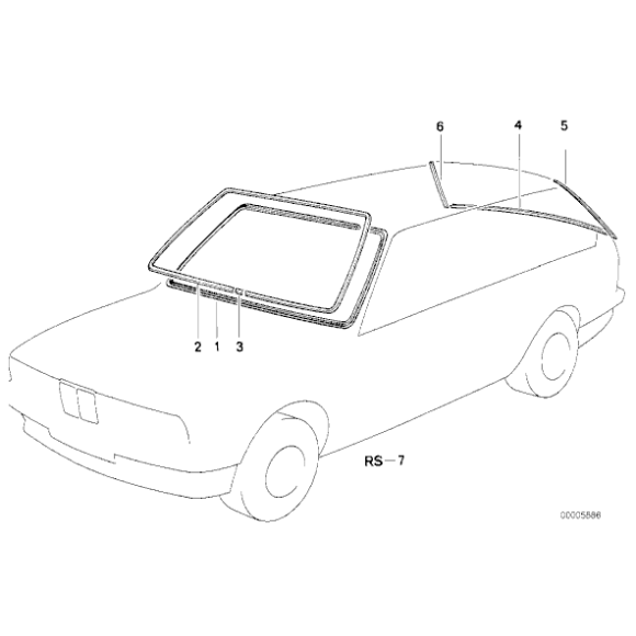 Uszczelka szyby tył BMW E30 Tournig 316i 318i 320i 324td 325i 325ix - 51311947248
