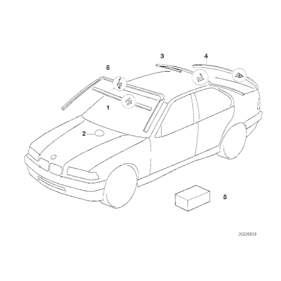 Uszczelka szyby tył górna BMW E36 sedan limousine 316 318 320 323 325 328 M3 - 51311977277