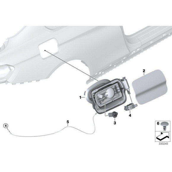 Klapka wlewu paliwa gruntowana BMW F32 F32N 418 420 425 428 430 435 440 - 51177286001