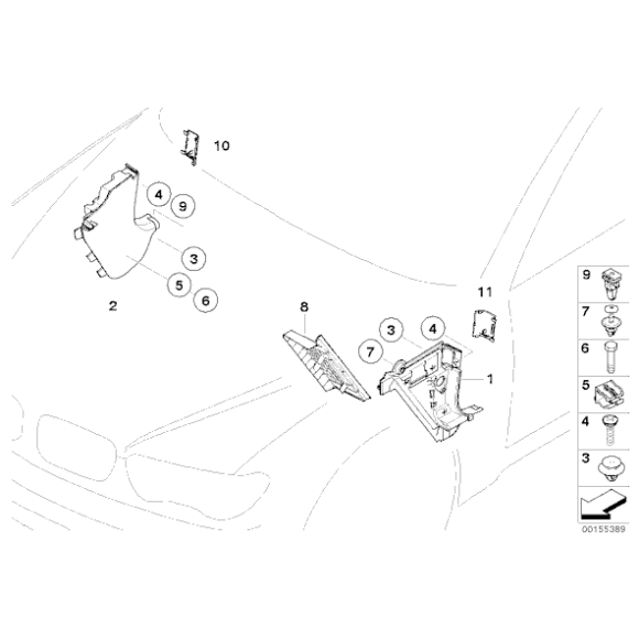 51478234047 Klamra listwy progu BMW E34 518 520 525 530 535 M5 - 51478234047 - Części oryginalne BMW Łódź | Sklep internetowy BMW