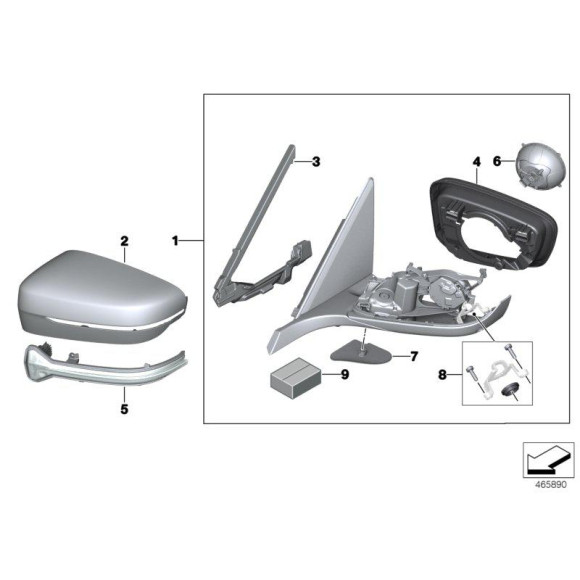 Kierunkowskaz lusterka lewego BMW F90 F91 F92 G11 G12 G14 G15 G16 G30 G31 G32 - 51167414651
