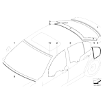 Osłona uszczelka szyby przód góra BMW E90 E90N E91 E91N 316 318 320 323 325 328 330 335 - 51317061967