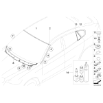 Zaczep uszczelki szyby przód BMW E60 E61 E70 X5 E71 X6 520 525 530 540 545 550 - 51317064098