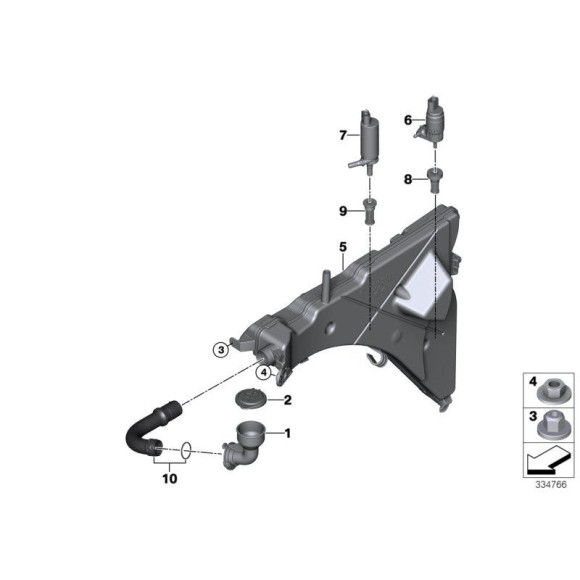 61667325884 Kanał wlewu zbiorniczka spryskiwacza BMW F15 F16 F85 F86 M 25 28 30 35 40 50 - 61667325884 - Części oryginalne BMW Łódź | Sklep internetowy BMW