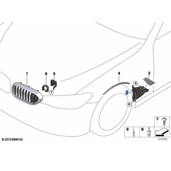 Kanał powietrza ściany bocznej wewnętrzny prawy BMW G30 G31 518 520 525 530 540 550 - 51137349592