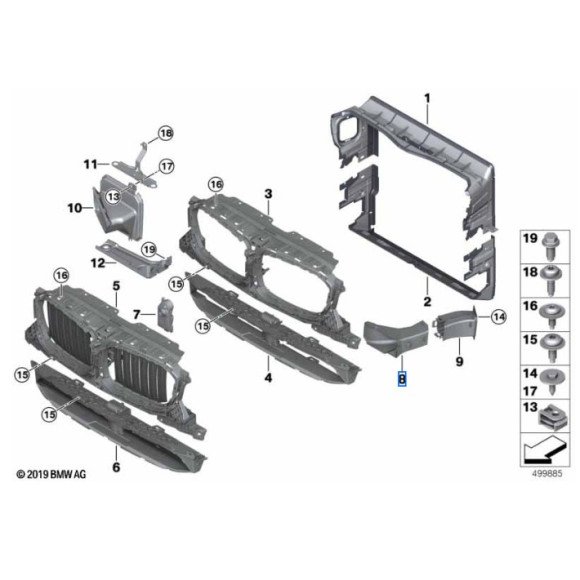Kanał powietrza hamulca przód prawy BMW G01 G02 X3 X4 - 51747400004