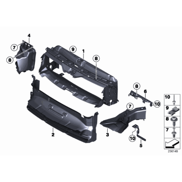 Kanał powietrza dolny BMW F30 F31 316 318 320 325 328 330 335 340 - 51748054228