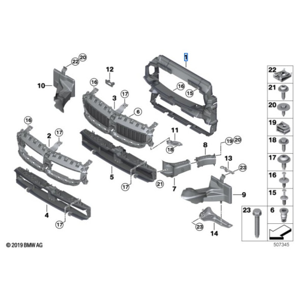 51745A35890 Kanał powietrza chłodnicy BMW G20 G21 G28 316 318 320 330 - 51745A35890 - Części oryginalne BMW Łódź | Sklep internetowy BMW