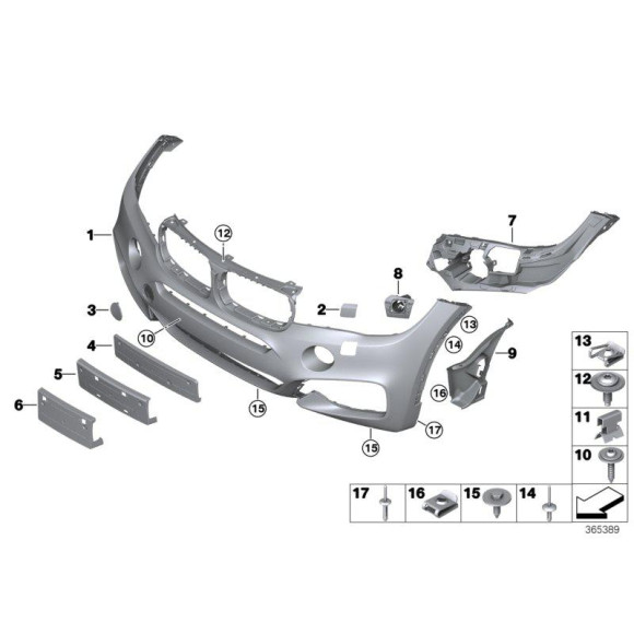 Kanał powietrza boczny przód prawy BMW F16 X6 28iX 30dX 35i 35iX 40dX 50iX M50dX  - 51118056506