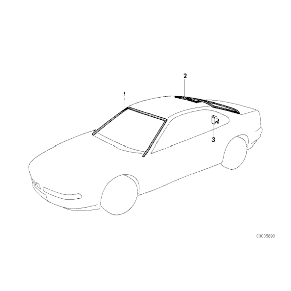 Uszczelka szyby przód BMW E31 840i 840Ci 850Ci 850CSi - 51318108043
