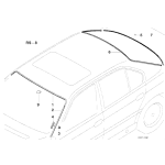 Uszczelka szyby przód górna schwarz BMW E38 725tds 728i 730i 730d 735i 740i 740d 750i - 51318125887
