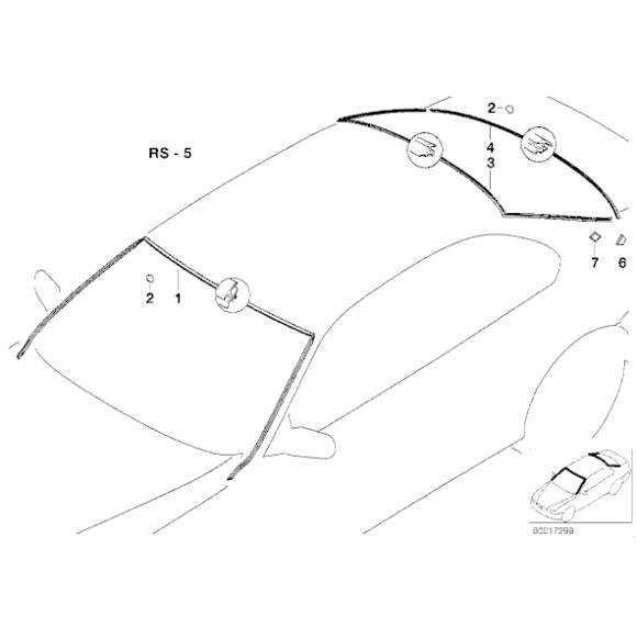 Uszczelka szyby tył dolna BMW E39 sedan 520 523 525 528 530 535 540 M5 - 51318159786