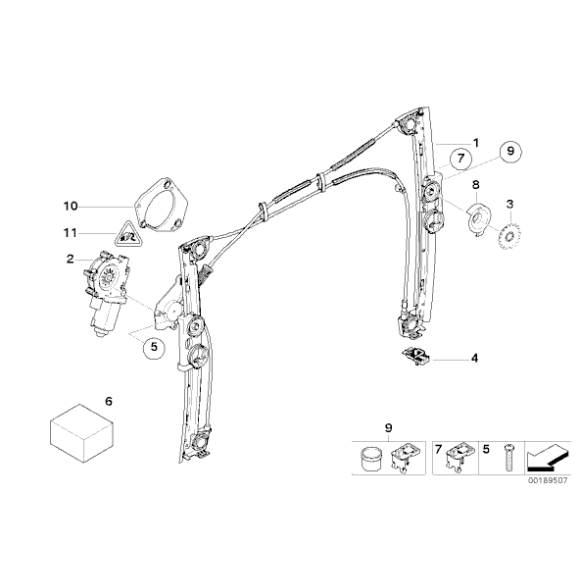 Podnośnik szyby elektryczny lewy MINI R50 R52 R53 One Cooper - 51337039451