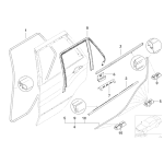 Klamra listwy drzwi brązowa BMW E53 X5 3,0d 3,0i 4,4i 4,6is 4,8is - 51337052945