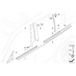 Uszczelka zgarniająca zewn. drzwi przód lewa BMW E87 E87N 116 118 120 130 - 51337066601