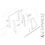 Listwa zewnętrzna szyby drzwi tył lewa BMW E83 E83N X3 2,0d 2,0i 2,5i 3,0i 3,0d - 51353330181