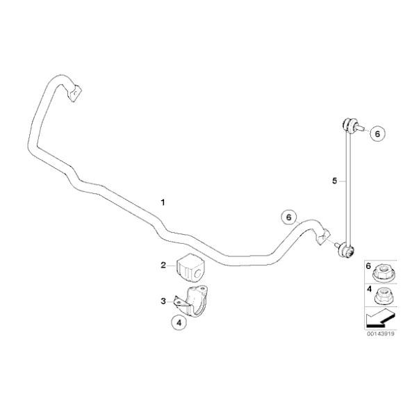 Guma stabilizatora BMW E60 E61 525xi 530xd 530xi 535xi 25,2mm - 31356770003