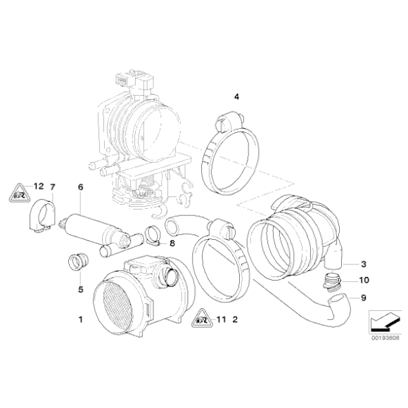 13541703726 Guma przepływomierza BMW E39 E38 523i 528i 728i prod do 09.1998r - 13541703726 - Części oryginalne BMW Łódź | Sklep internetowy BMW