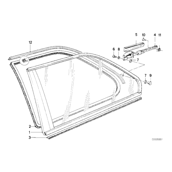 Uszczelka szyby tył BMW E30 Coupe 316 318 320 323 325 M3 - 51361904827
