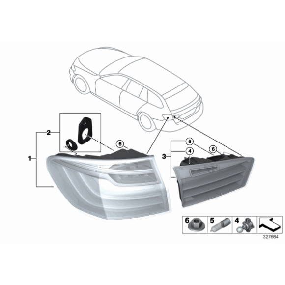 Gniazdo żarówki BMW E61N E65 E66 E71 X6 E85 Z4 F01 F11N F30N F80N G01 - 63117407330