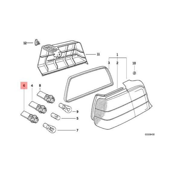 Gniazdo żarówki BMW E36 318i 320i 325i 328i 316i M3 - 63211387655
