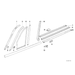 Uszczelka wewnętrzna szyby drzwi prawa E30 318i 320i 325i M3 - 51361942824