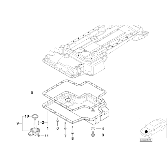 Uszczelka miski olejowej dolna BMW E53 X5 4,4i 4,6is - 11137500261