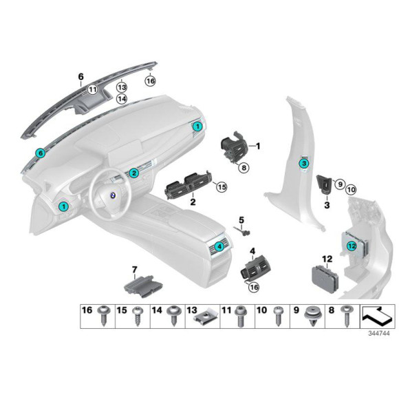 Spinka do boczków BMW E36 E46 E38 E39 F15 E70 E71 F85 X5 X6 - 51411973500