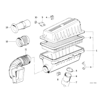 Filtr powietrza E34 E32 M30 - Oryginał BMW - 13721707021