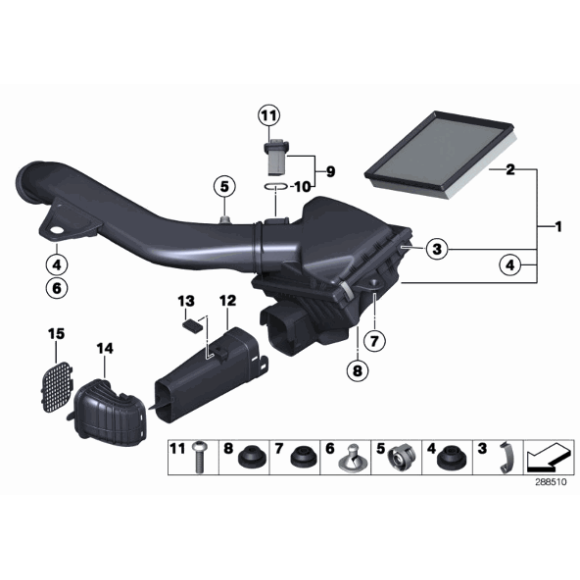 Filtr powietrza BMW F20 F21 F30 F31 F32 F36 M135i M235i 335i 435i - 13717602643