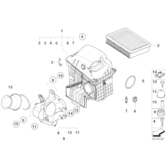 Filtr powietrza BMW E65 730i 750i 760i M54 N73 N52 N62N - 13717526008