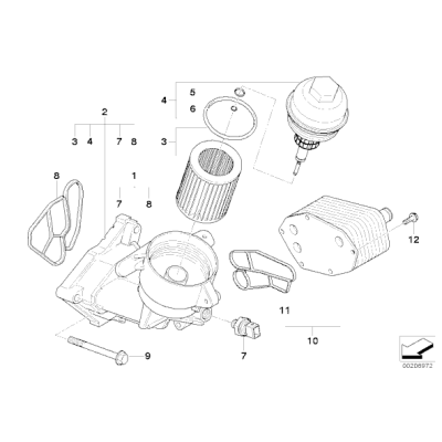 Chłodnica oleju BMW E46 E53 E60 E61 E63 E65 E70 E83 E90 E91 E92 325d 330d 335d 730d 635d 525d 530d 535d - 11427788462