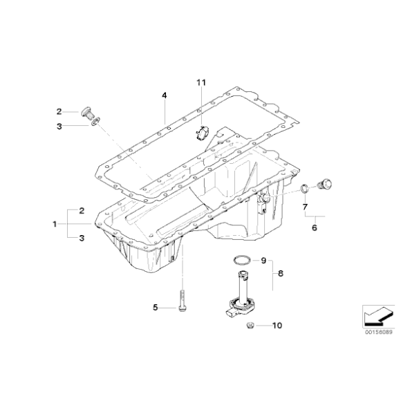 11137548031 Uszczelka miski BMW E60 E65 E87 E81 E90 X5 X6 323 325 328 330 335 125 128 130 523 525 528 530 535 - 11137548031 - Części oryginalne BMW Łódź | Sklep internetowy BMW