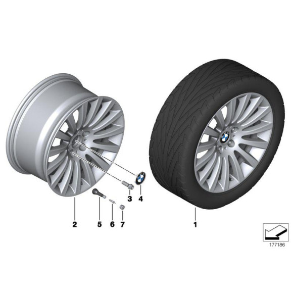 Felgi Multi Spoke 235 oś tylna BMW F01 F07 - 36116775405