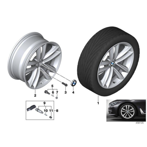 Felga aluminiowa Ferricgrey 19" BMW G11 G12 G32 - 36116881665