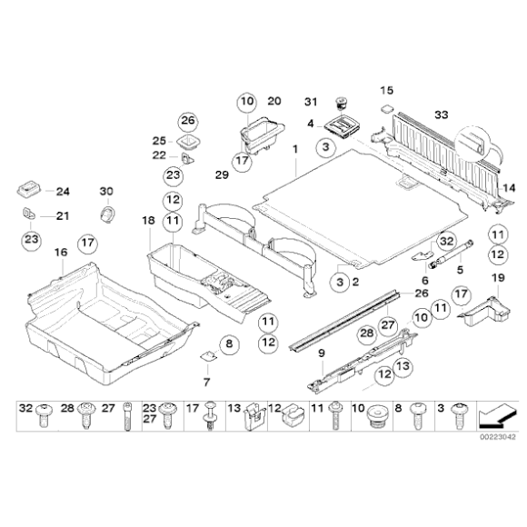 Blaszka zacisk wtykowy BMW E30 E31 E32 E34 E36 E39 E46 E60 E61 E70 X5 E71 X6 E83 X3 F07 F15 F16 F25 F26 F31 F36 MINI G32  - 5143