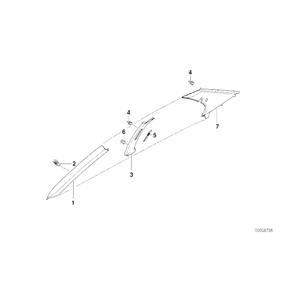 Osłona słupka środkowego prawego BMW E36 Compact 316i 318ti 323ti 318tds - 51438189196