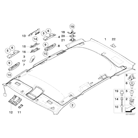 Uchwyt podsufitki BMW X3 E83 2.0d 2.0i 2.5i 3.0d 3.0i 1.8d - 51443417143