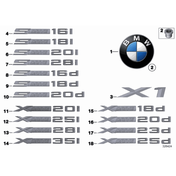 Emblemat XDRIVE 20d BMW E83N X3 E84 X1 F25 F26 X4 - 51147362673