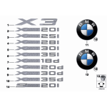 Emblemat klapy tył BMW X3 F25 18 20 28 35 30 - 51147364375