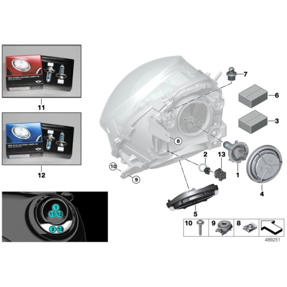 Element wyrównawczy reflektora MINI F54 F55 F56 F57 F60 Cooper G29 - 07149310339