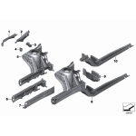 Element wewnętrzny podłużnicy prawej BMW F39 X2 F45 F46 F48 X1 MINI F54 F55 F56 F57 F60 - 41007426416