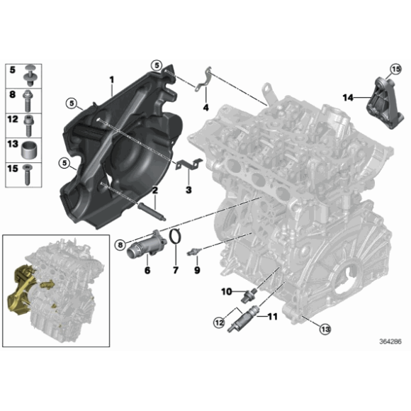 Elektrozawór BMW F10 F11 F15 F23 F25 F30 F36 F40 F54  F60 F90 G01 G02 G05 G11 G20 - 11417639993