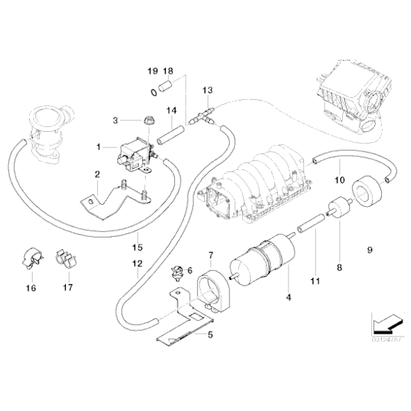 Elektrozawór BMW E34 E36 E38 E39 E53 X5 Z3 - 11741742711
