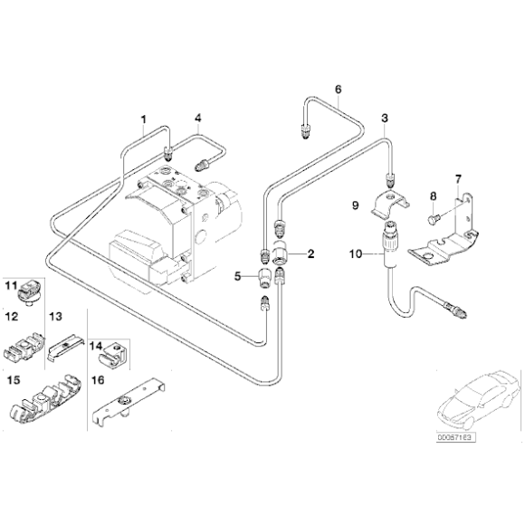 Elastyczny przewód hamulcowy tył BMW E38 725 728 730 735 740 - 34301163080