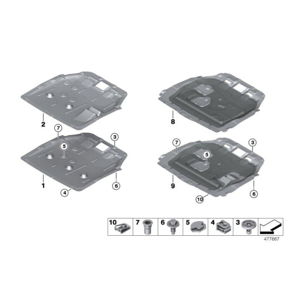 Ekran osłona komory silnika BMW F39 2 F45 F46 F48 X1  - 51757343142