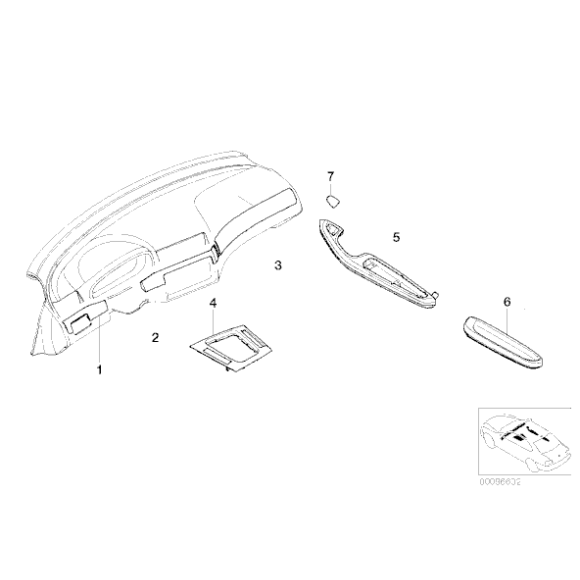Spinka listwy wewnętrznej BMW E46 E65 E66 X3 E83N - 51458266814