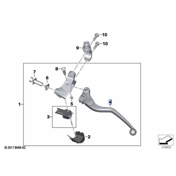 Dźwignia sprzęgła BMW K67 K80 K81 K82 S1000RR F750GS F850GS - 32728389435